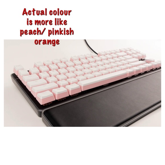 PBT Peach White Pudding Key Caps- Compact Tenkeyless - Picture 2 of 10